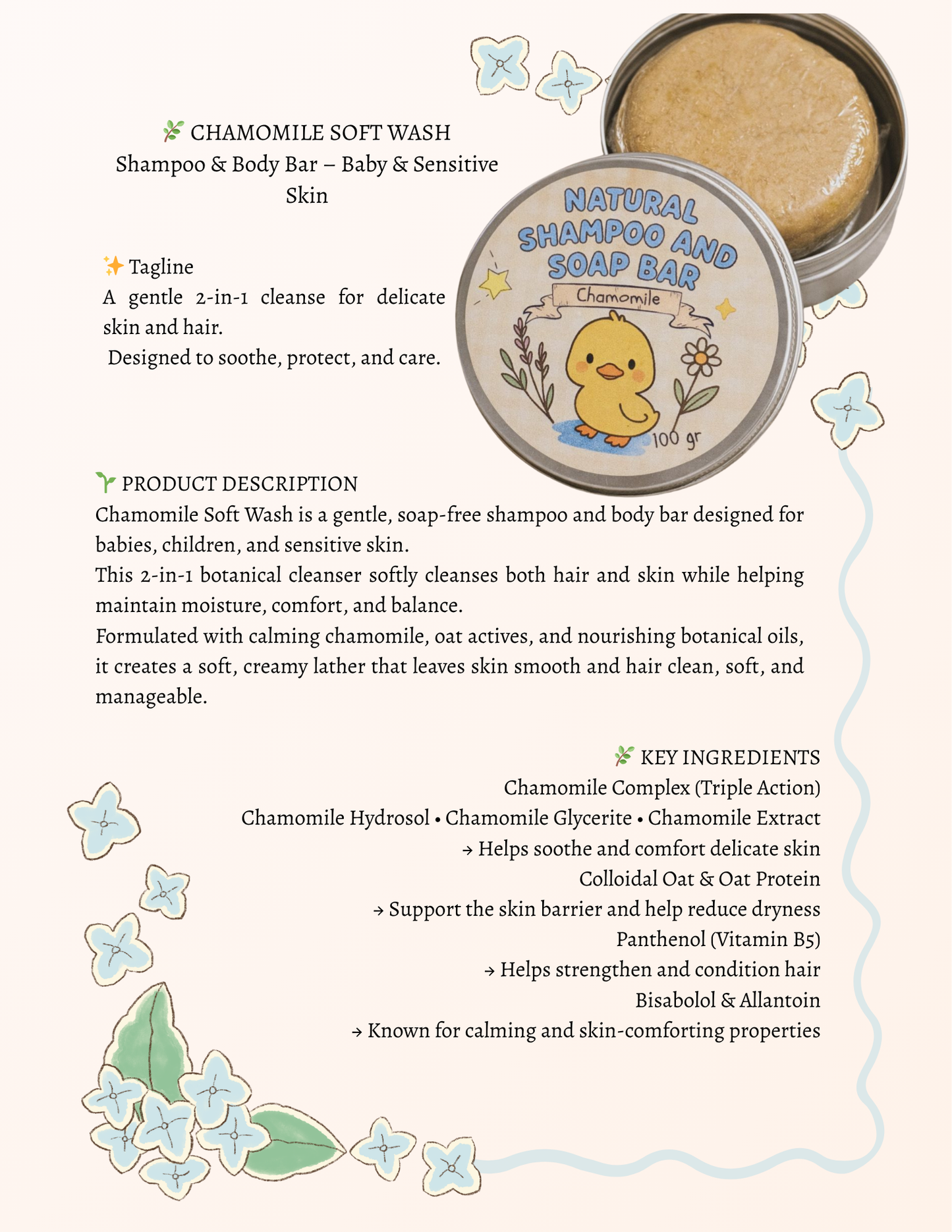 Chamomile Baby Shampoo & Body Bar