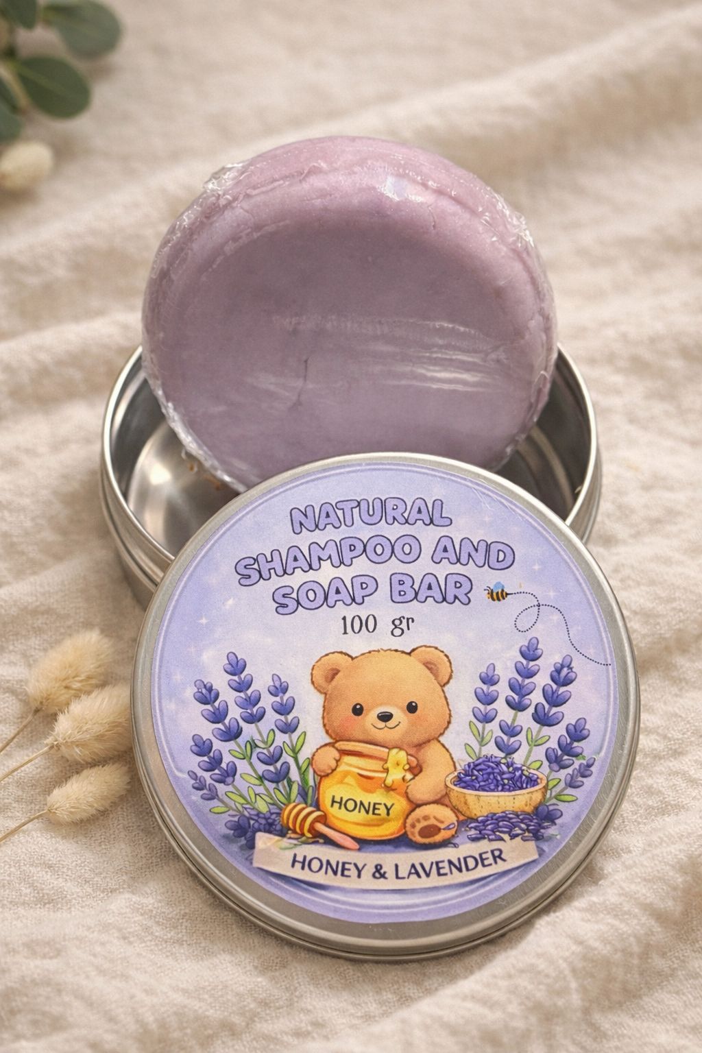 Lavender Honey Shampoo Bar – Moisturizing Natural Shampoo for Dry Hair & Sensitive Scalp